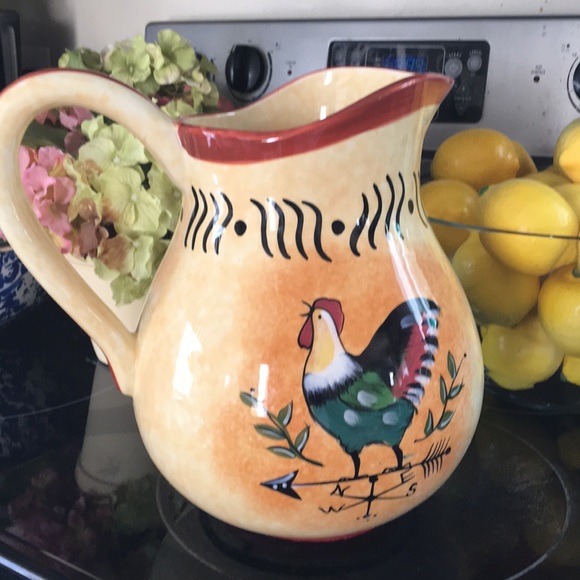 Country Kitchen Ceramic Rooster Pitcher / Milk Jug - Picture 7 of 11